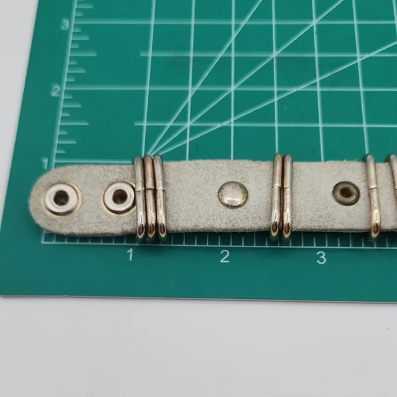 Leather Snap Gold and Silver Bracelet - Picture 8 of 15